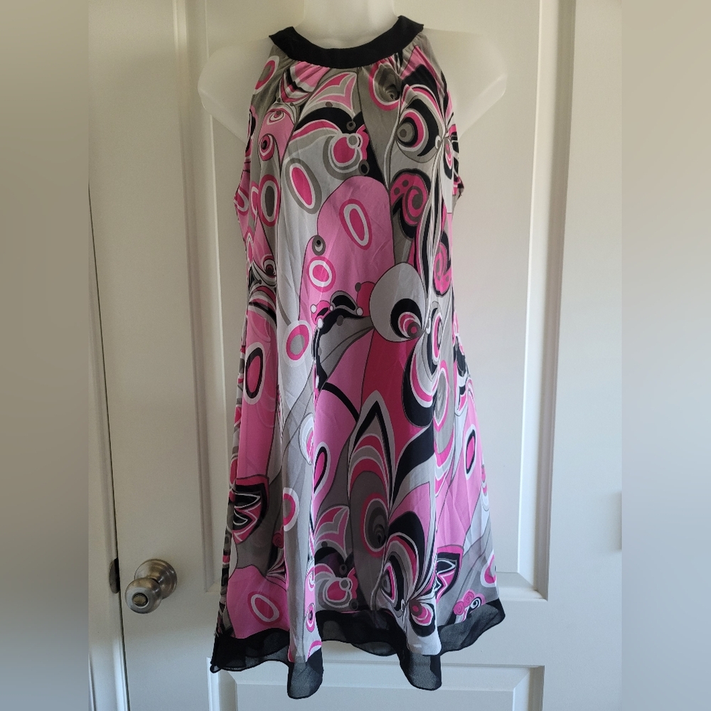 Pink and Black Swirl Pattern Dress